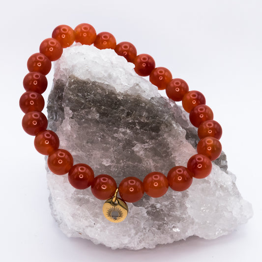 Carnelian 8 mm Iconic Beaded Bracelet