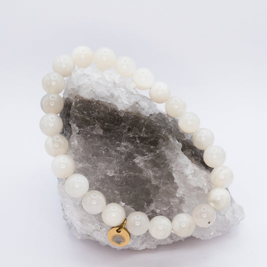 Moonstone 8 mm Iconic Beaded Bracelet