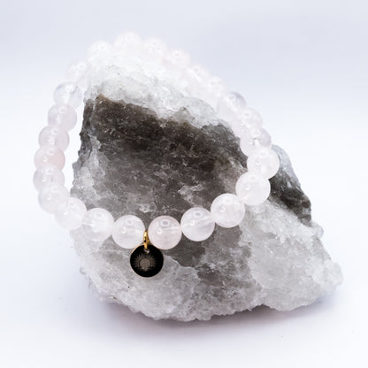 Rose Quartz 8 mm Iconic Beaded Bracelet