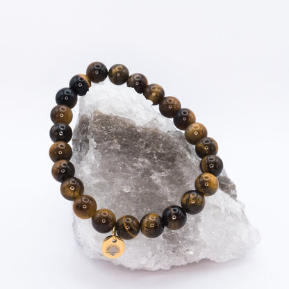 Tiger Eye 8 mm Iconic Beaded Bracelet