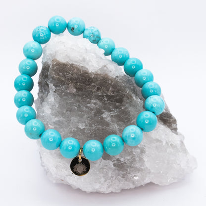 Turquoise 8 mm Iconic Beaded Bracelet