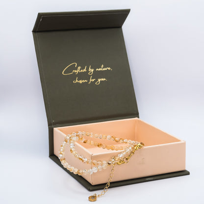 Citrine 4 mm Petite Beaded Necklace