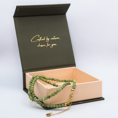 Peridot 4 mm Petite Beaded Necklace