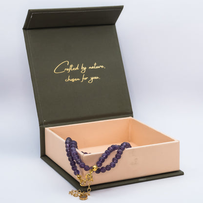 Amethyst 4 mm Petite Beaded Necklace