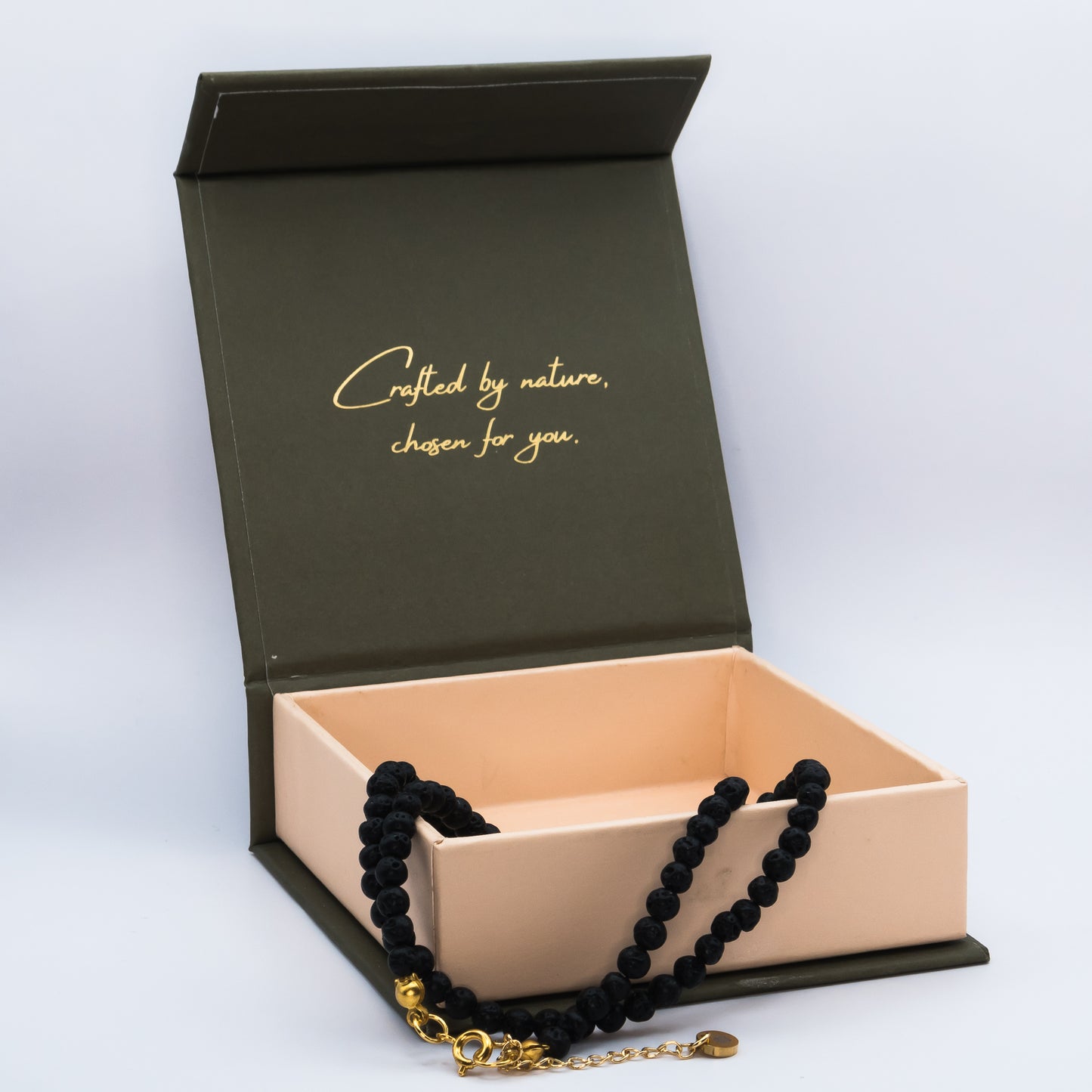 Lava Stone 4 mm Petite Beaded Necklace