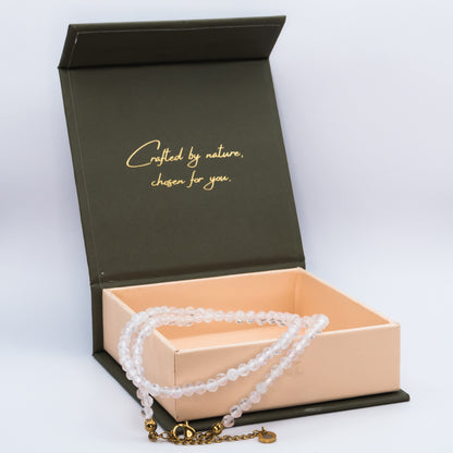 Rose Quartz 4 mm Petite Faceted Necklace