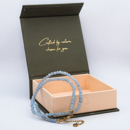Angelite 4 mm Petite Faceted Necklace