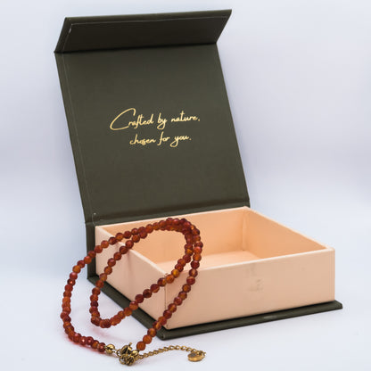 Carnelian 4 mm Petite Faceted Necklace