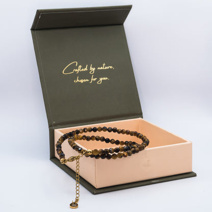 Tiger Eye 4 mm Petite Faceted Necklace