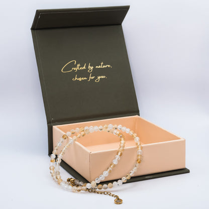 Citrine 4 mm Petite Faceted Necklace