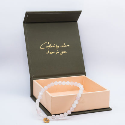 Rose Quartz 6 mm Signature Faceted Bracelet