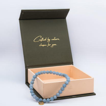 Angelite 6 mm Signature Faceted Bracelet