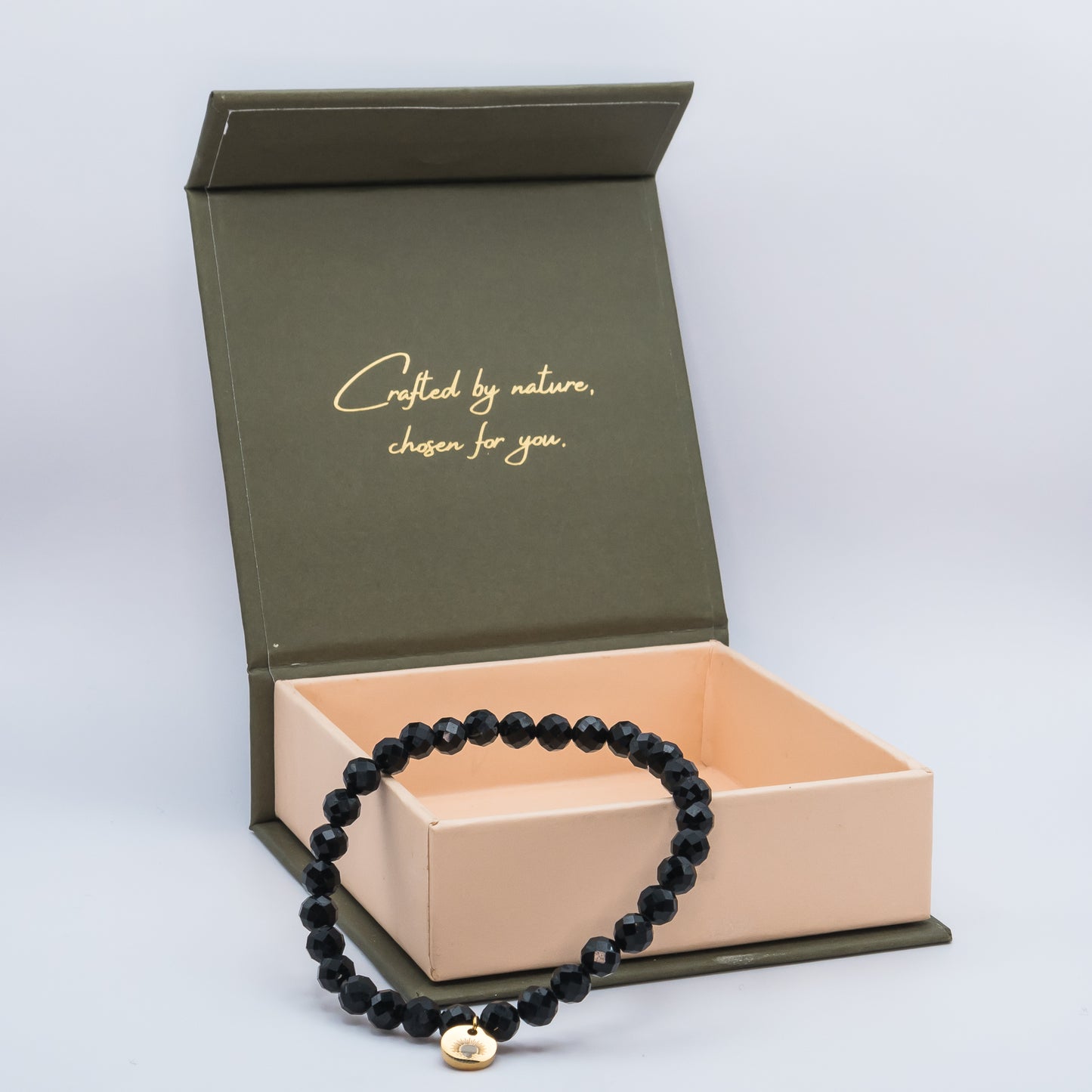 Obsidian 6 mm Signature Faceted Bracelet
