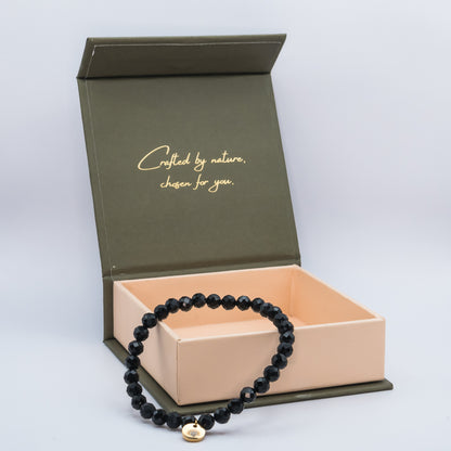 Obsidian 6 mm Signature Faceted Bracelet