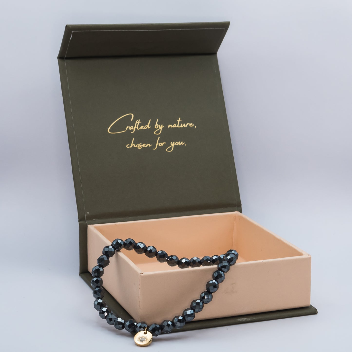 Hematite 6 mm Signature Faceted Bracelet