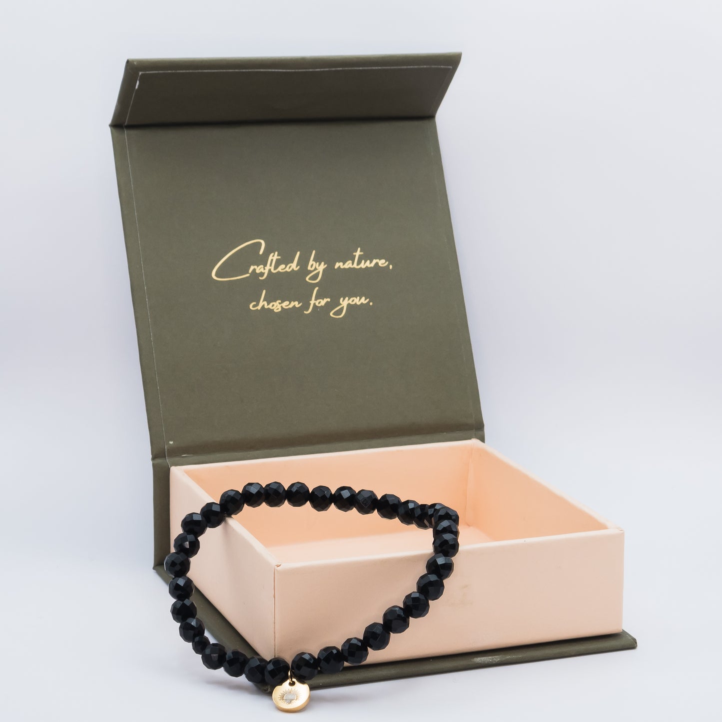 Black Tourmaline 6 mm Signature Faceted Bracelet