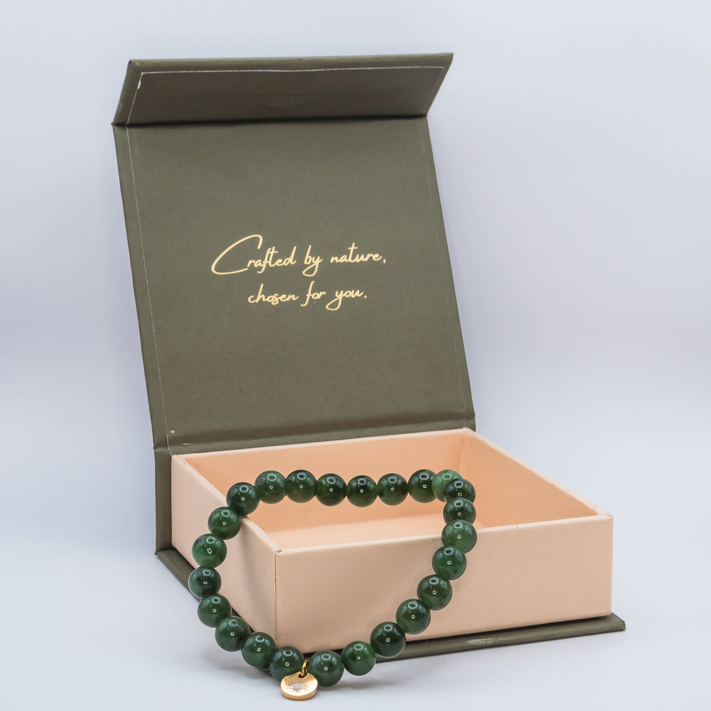 Nephrite Jade 8 mm Iconic Beaded Bracelet