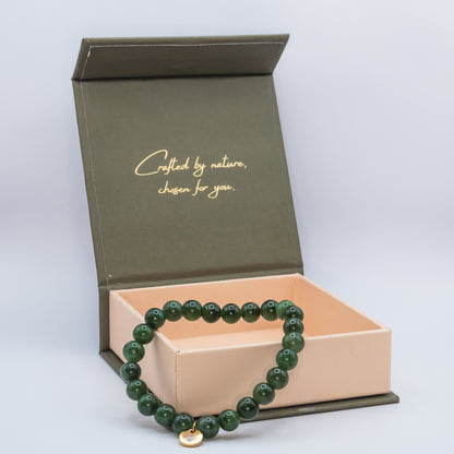 Nephrite Jade 8 mm Iconic Beaded Bracelet