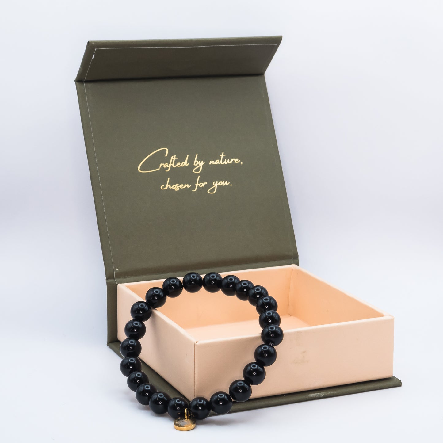Obsidian 8 mm Iconic Beaded Bracelet