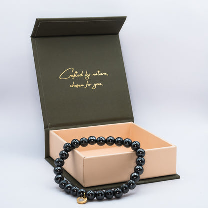 Hematite 8 mm Iconic Beaded Bracelet