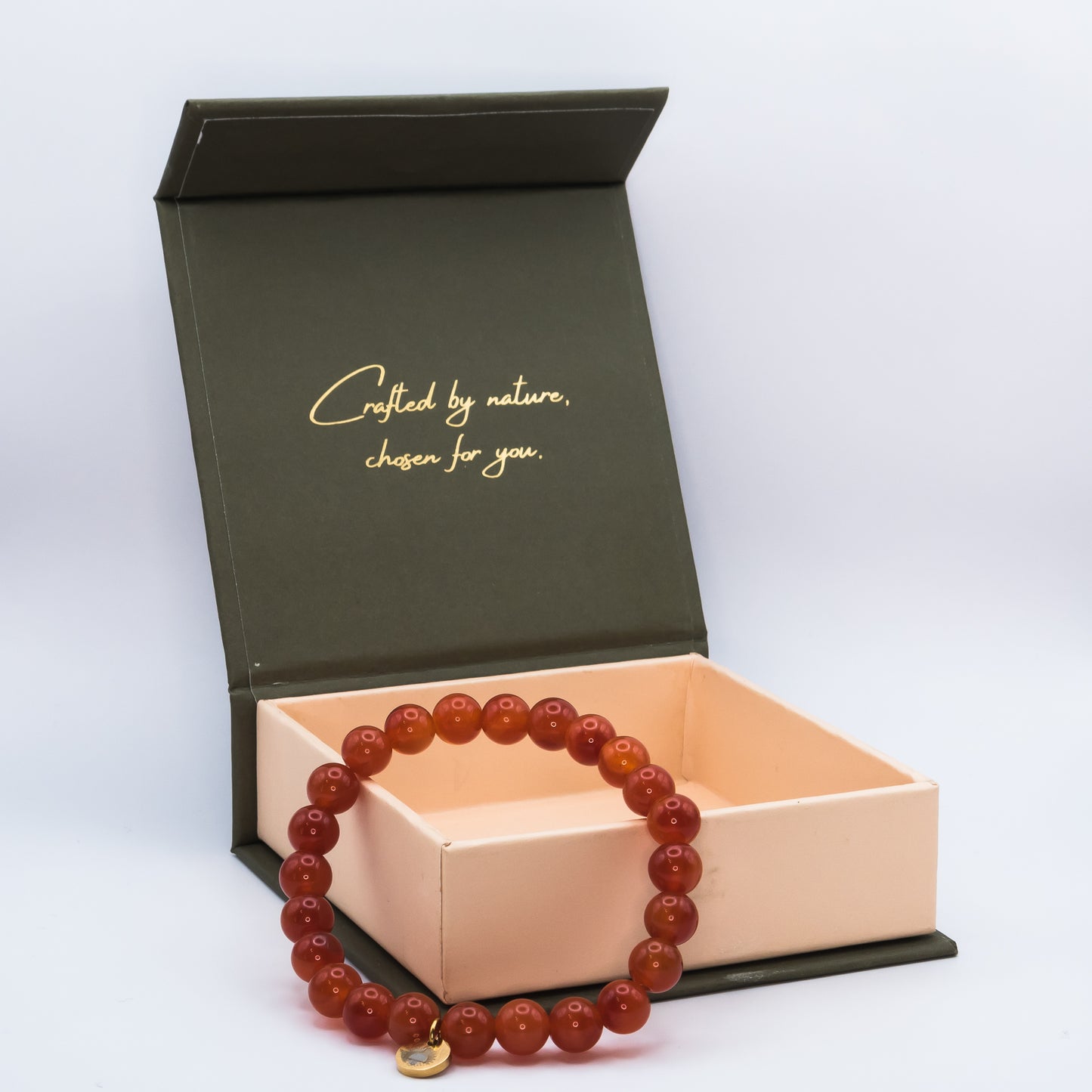 Carnelian 8 mm Iconic Beaded Bracelet