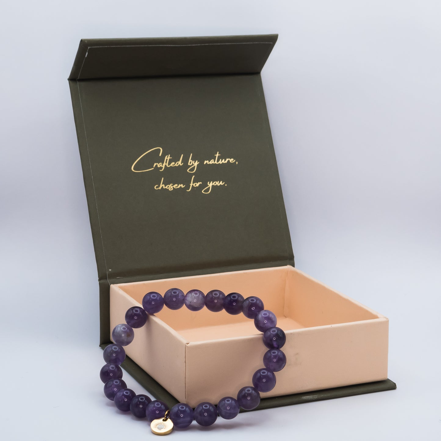 Amethyst 8 mm Iconic Beaded Bracelet