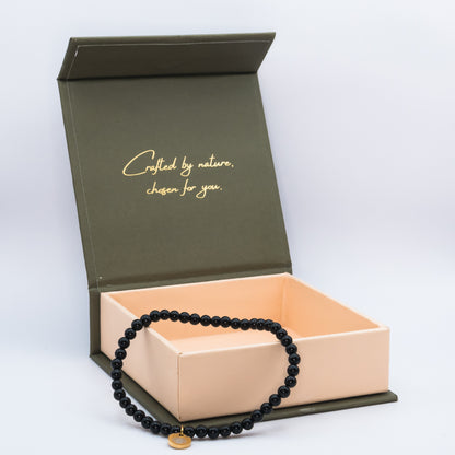 Obsidian 4 mm Petite Beaded Bracelet