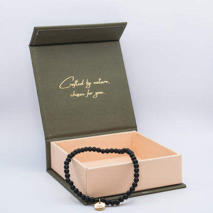 Black Tourmaline 4 mm Petite Beaded Bracelet