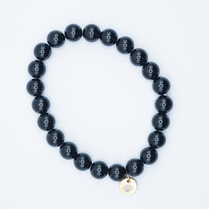 Black Tourmaline 8 mm Iconic Beaded Bracelet