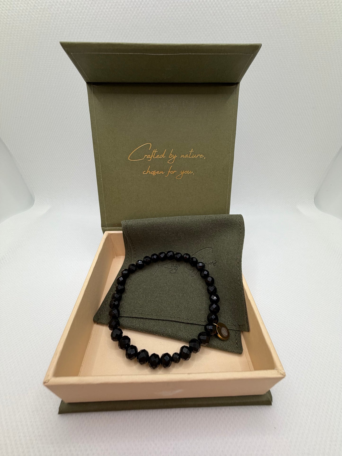 Obsidian 8 mm Iconic Beaded Bracelet