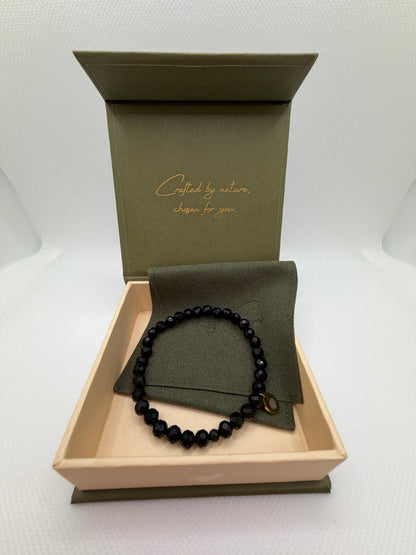 Obsidian 8 mm Iconic Beaded Bracelet