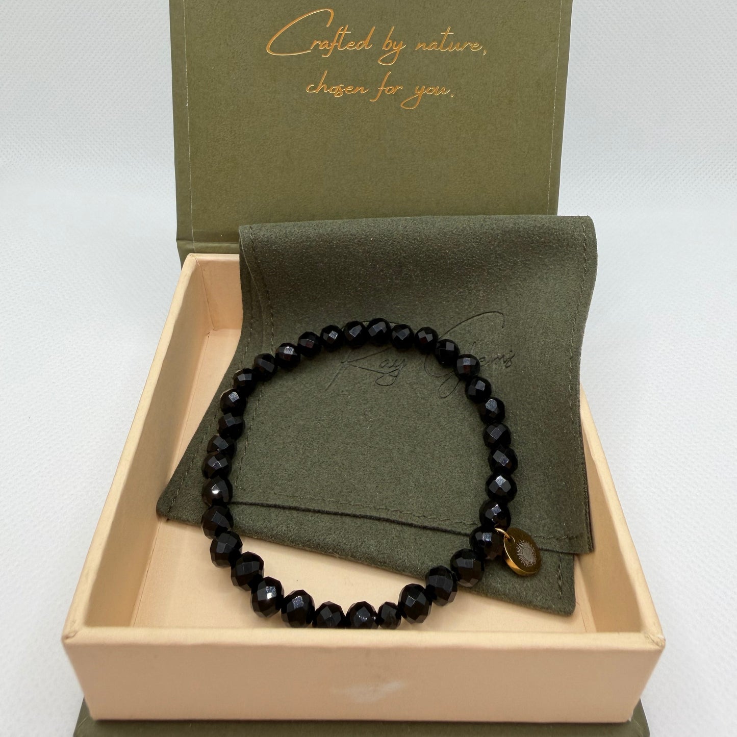 Obsidian 8 mm Iconic Beaded Bracelet