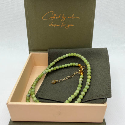 Peridot 4 mm Petite Beaded Necklace