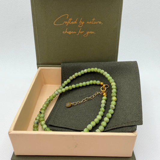 Peridot 4mm Petite Beaded Necklace