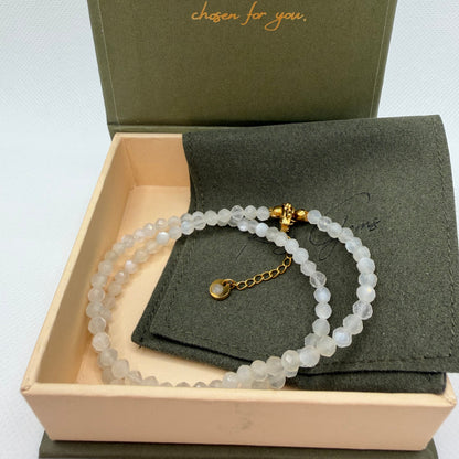 Moonstone 4 mm Petite Faceted Necklace