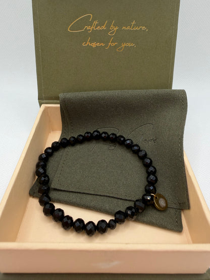 Obsidian 8 mm Iconic Beaded Bracelet
