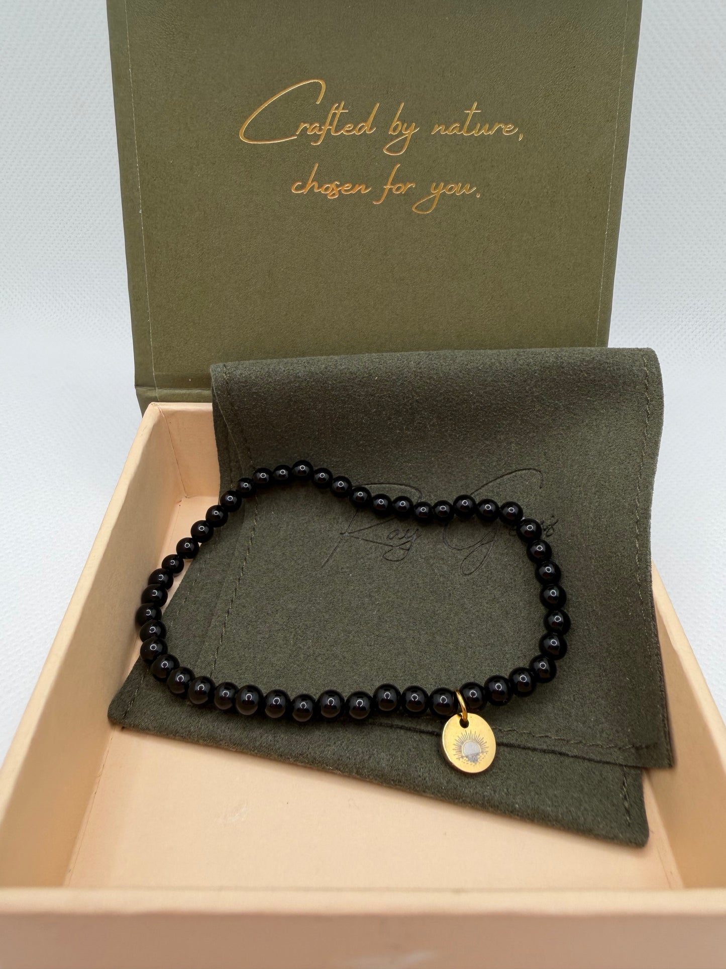 Obsidian 8 mm Iconic Beaded Bracelet