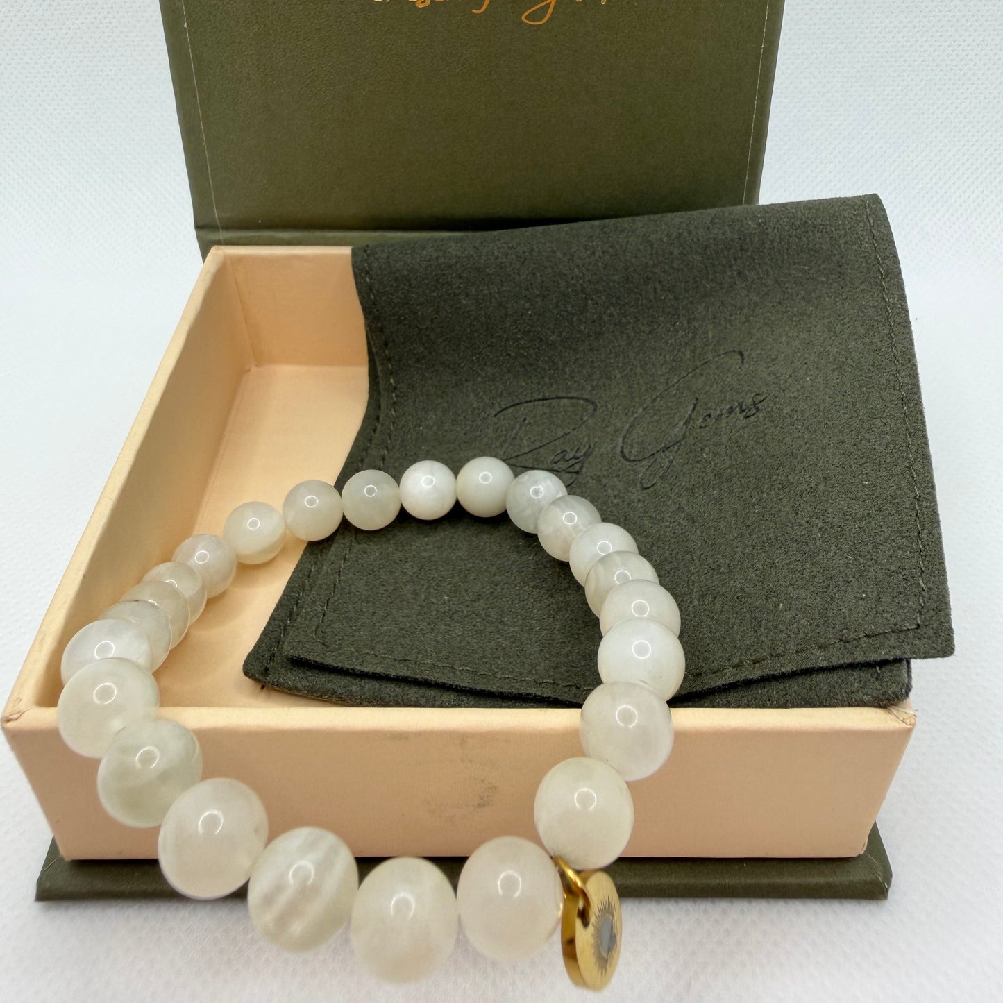 Moonstone 8 mm Iconic Beaded Bracelet