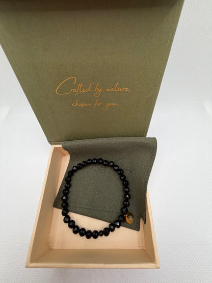 Obsidian 8 mm Iconic Beaded Bracelet