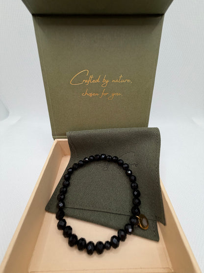 Obsidian 8 mm Iconic Beaded Bracelet