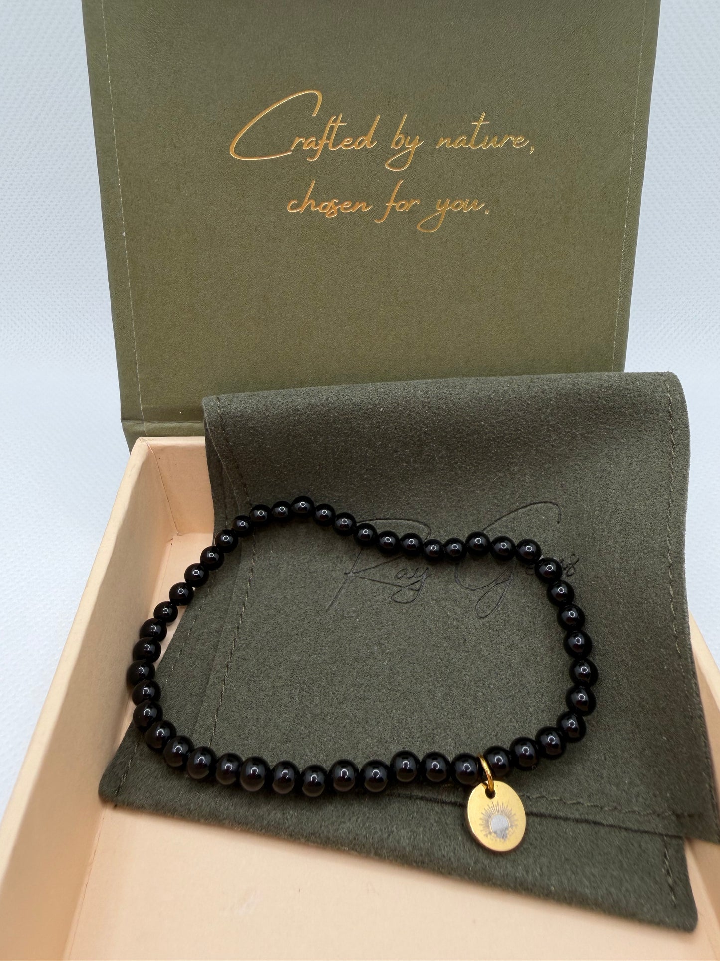 Obsidian 8 mm Iconic Beaded Bracelet