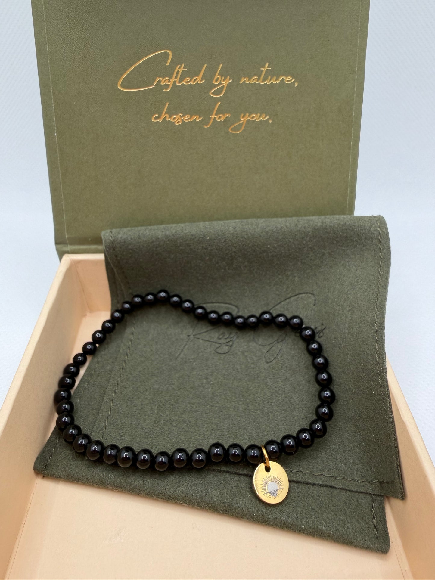 Obsidian 8 mm Iconic Beaded Bracelet