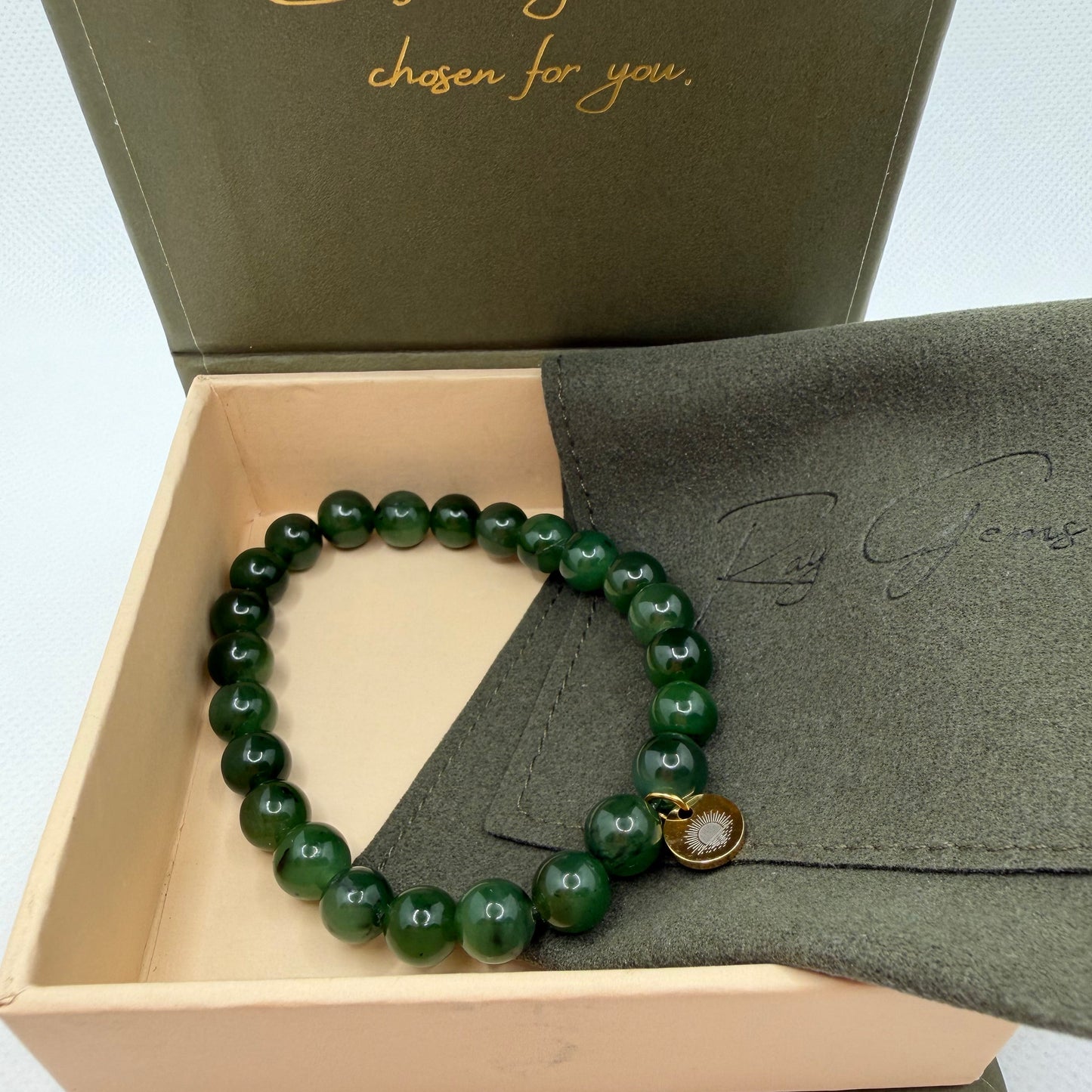 Nephrite Jade 8 mm Iconic Beaded Bracelet