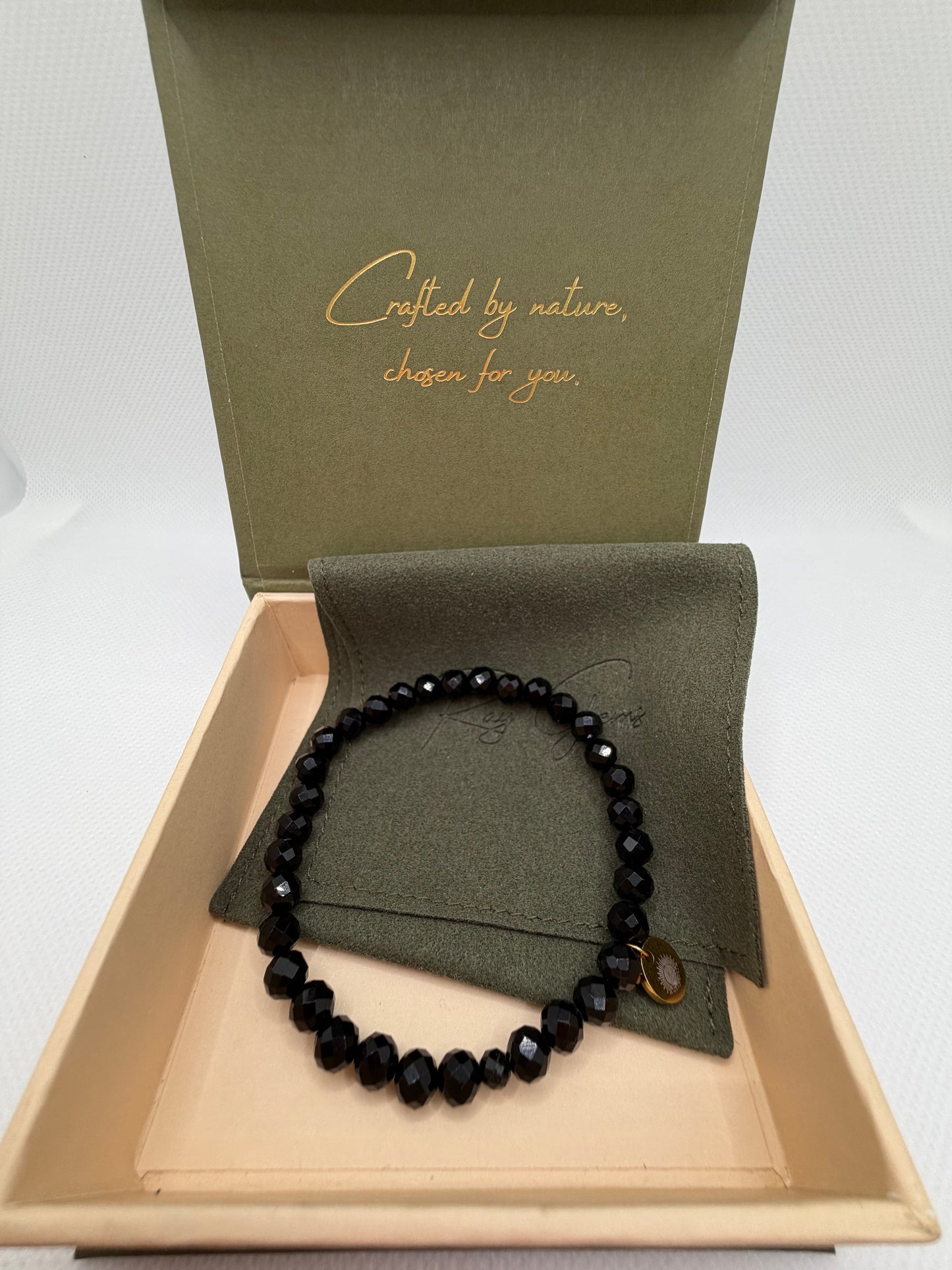 Obsidian 8 mm Iconic Beaded Bracelet