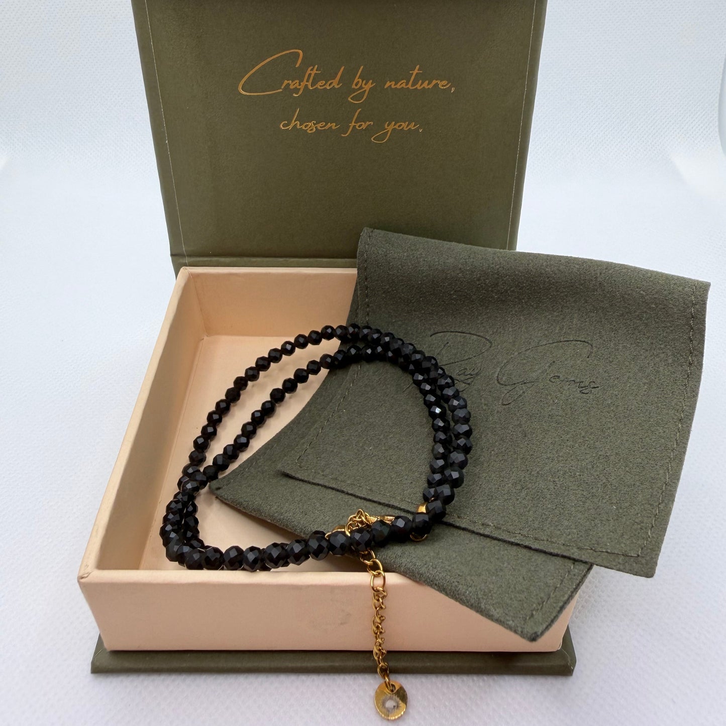 Black Tourmaline 4 mm Petite Faceted Necklace
