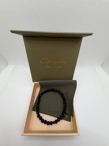 Obsidian 8 mm Iconic Beaded Bracelet