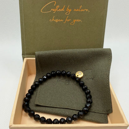 Obsidian 6 mm Signature Faceted Bracelet