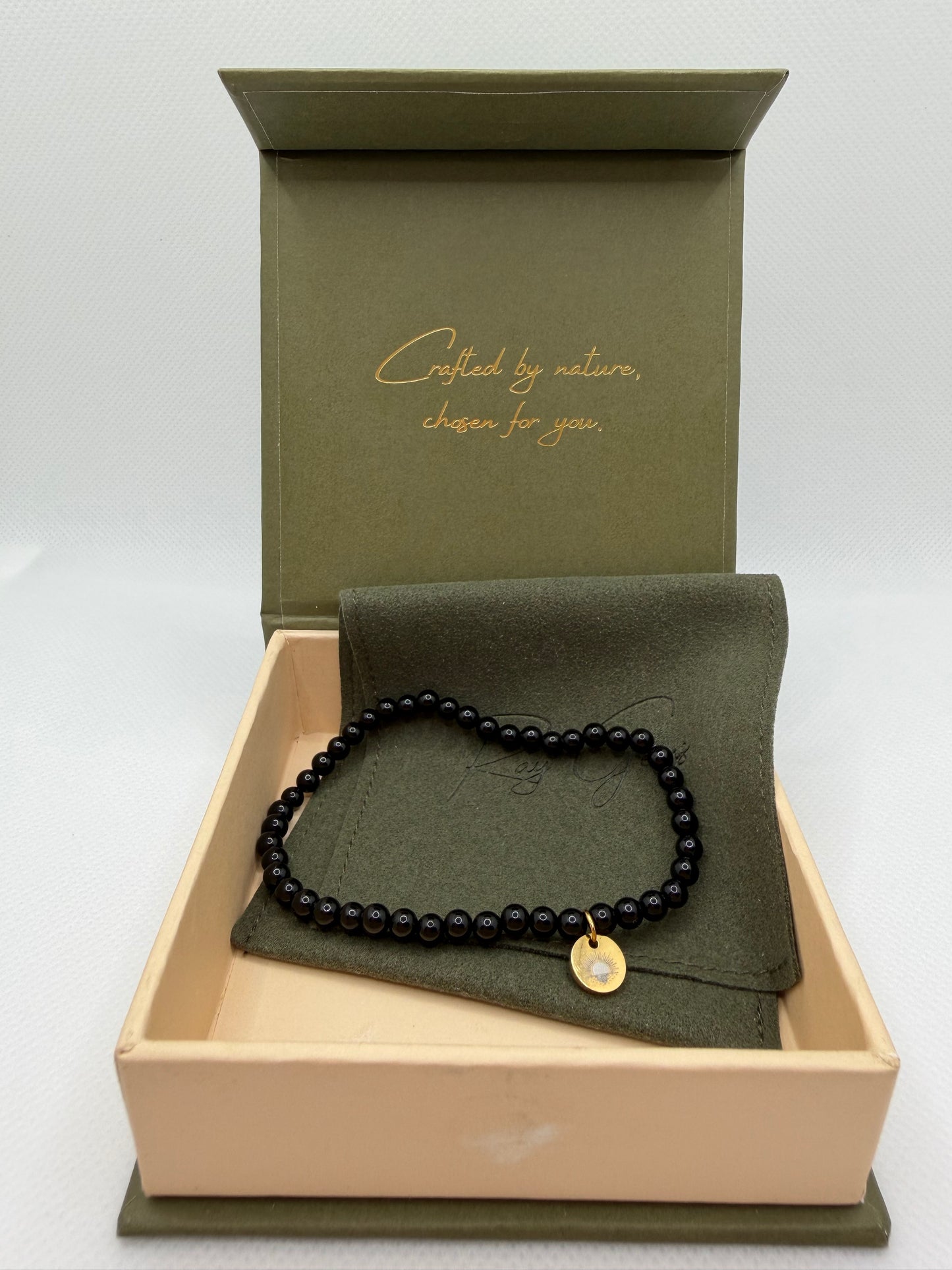 Obsidian 8 mm Iconic Beaded Bracelet