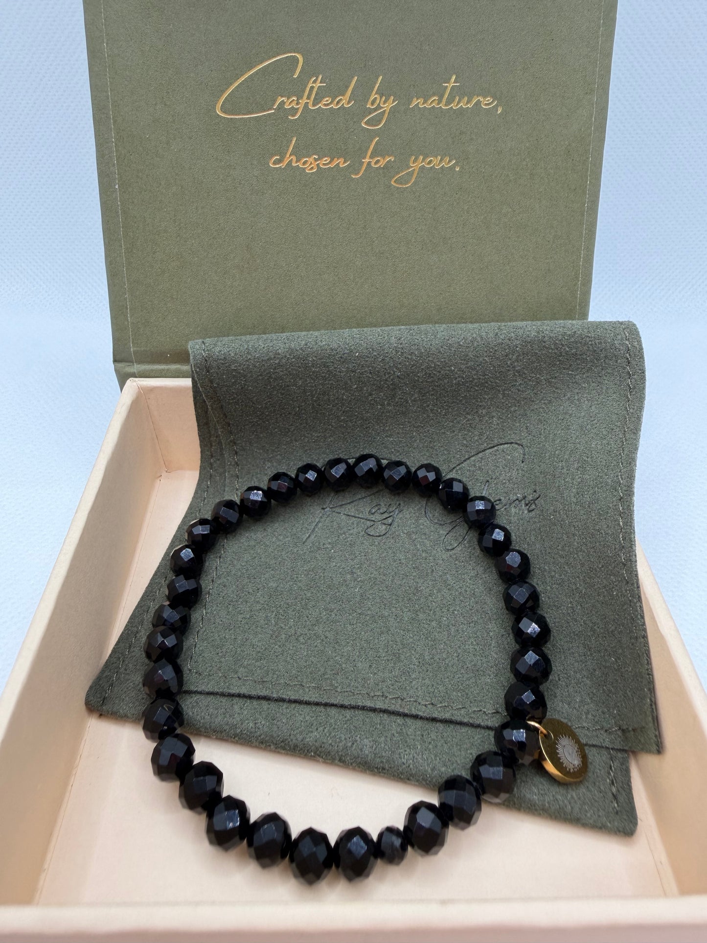 Obsidian 8 mm Iconic Beaded Bracelet