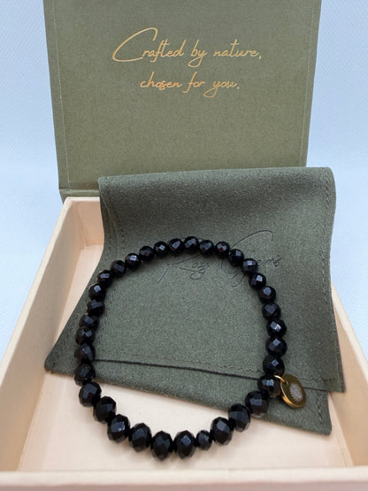 Obsidian 8 mm Iconic Beaded Bracelet